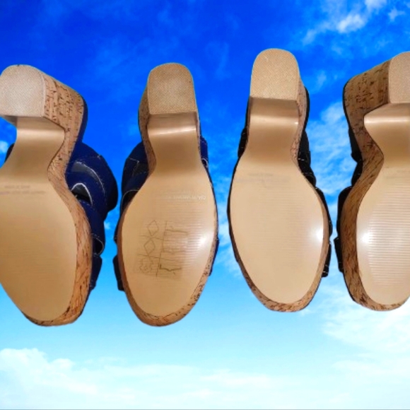 📣 2️⃣ Pair Envy Platform Heels Blue  and Black Suede NWOTags 😍 🆕 - Picture 3 of 3